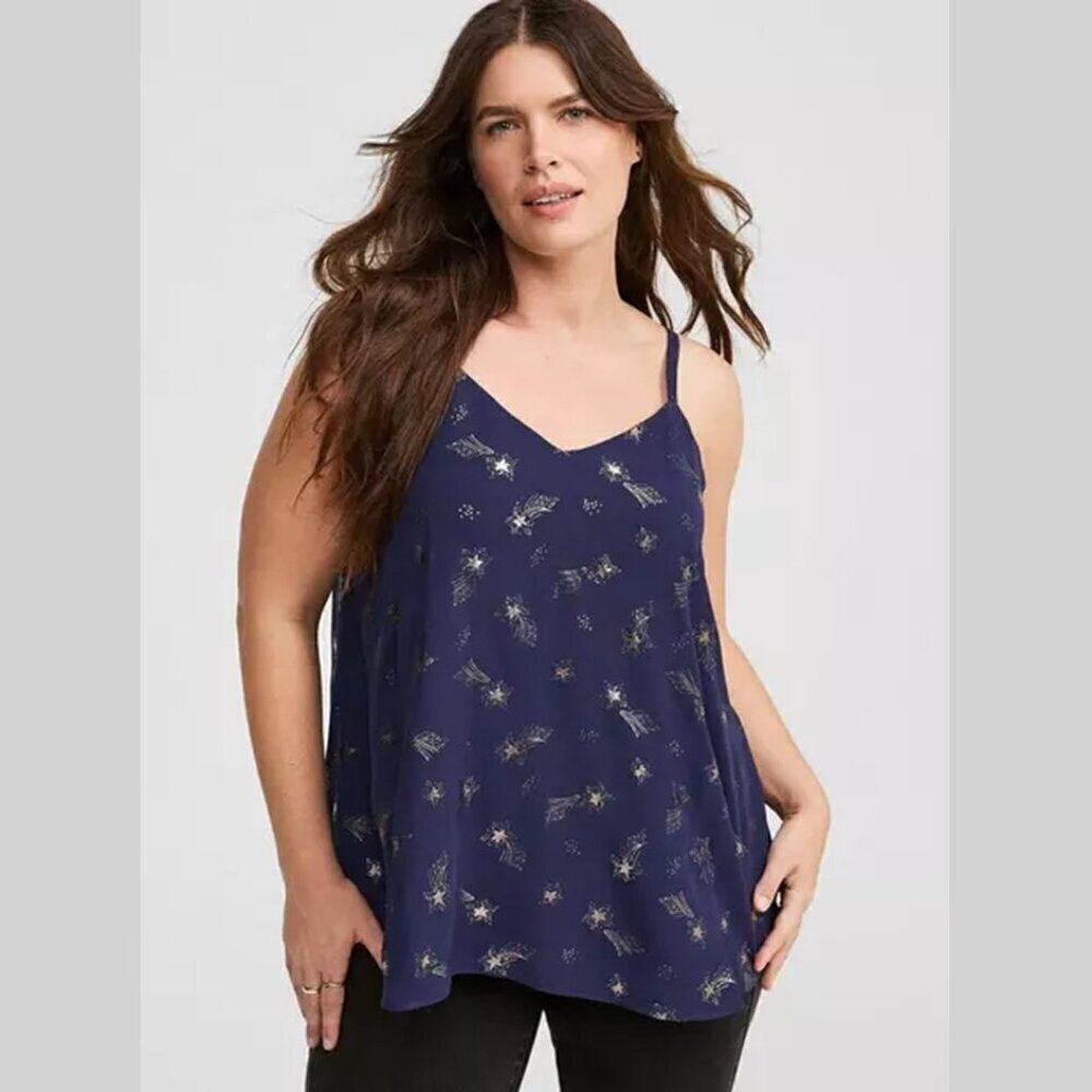 Torrid - Sophie Swing Cami in Feather Stars Peacoat Navy​​​​​​